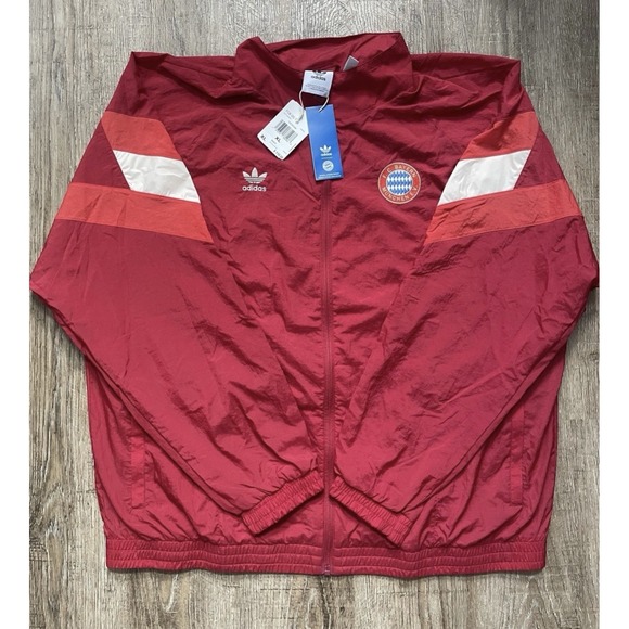 Adidas FC Bayern Munich Full Zip Soccer Track Jacket Red Men's Sz XL IS6508 - Picture 1 of 6
